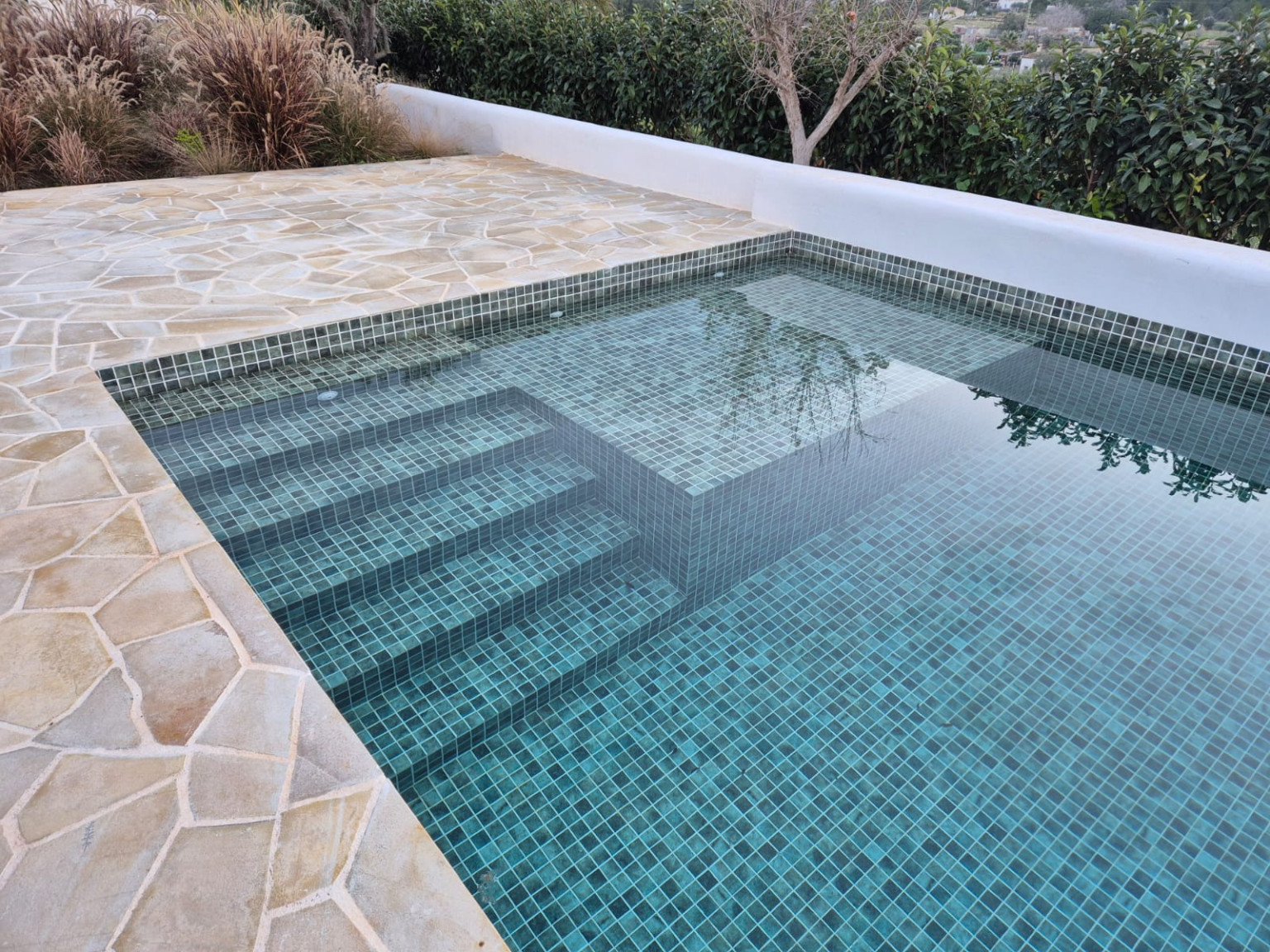 Piscina rectangular gresite azul escalera 1737974004 2891223